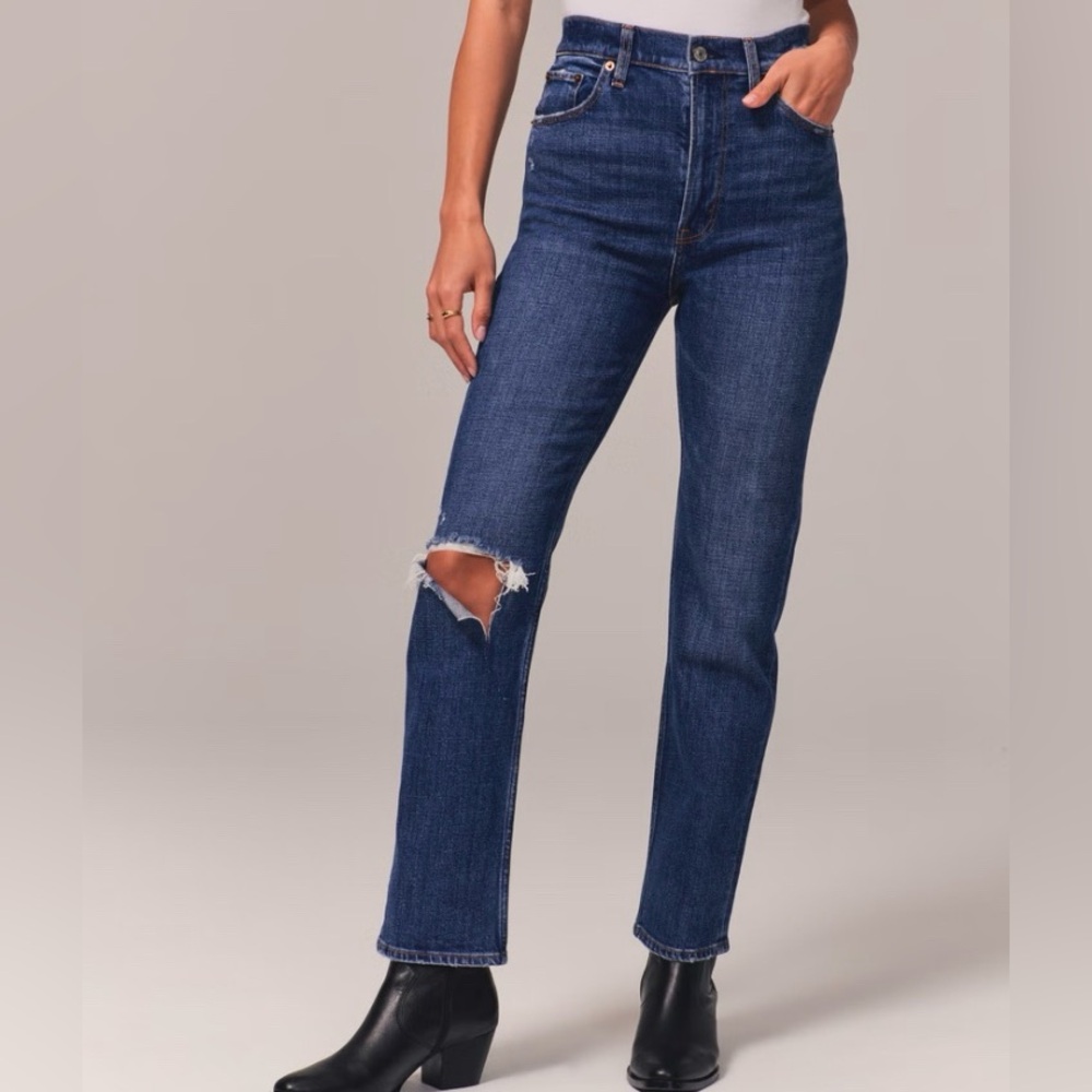 Abercrombie and Fitch The Ankle Straight Ultra High Rise Jean
